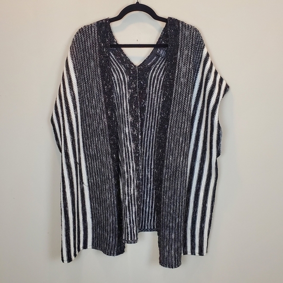 Nina Leonard black stripe Sleeveless cardigan sweater - Picture 3 of 9